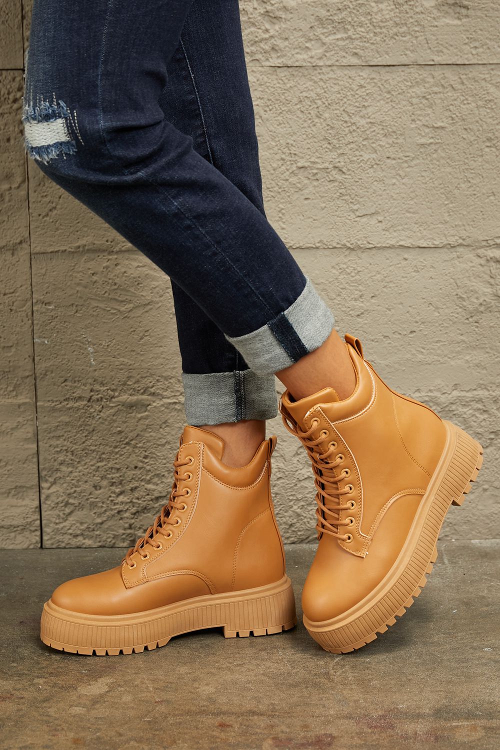 East Lion Corp Platform Combat Boots  Trendsi   