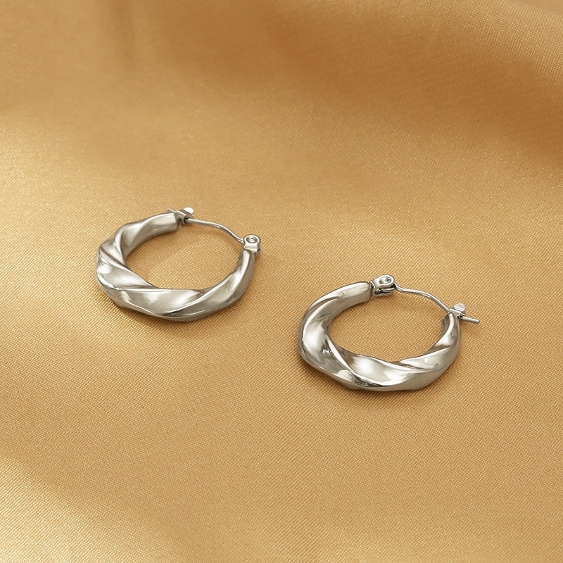 Stainless Steel Huggie Earrings Earrings Trendsi   