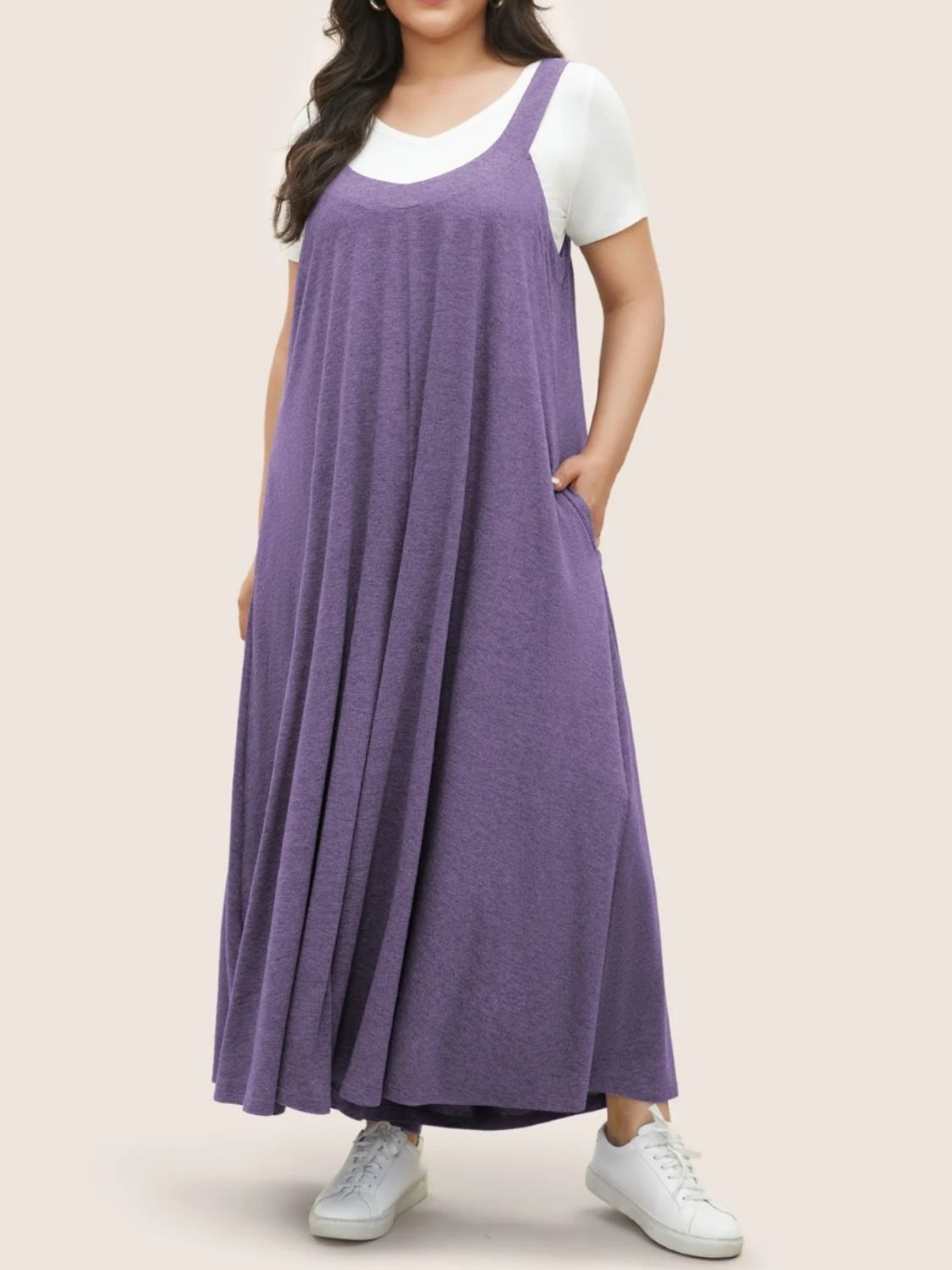 Full Size Pocketed Wide Leg Overalls  Trendsi Lavender S 