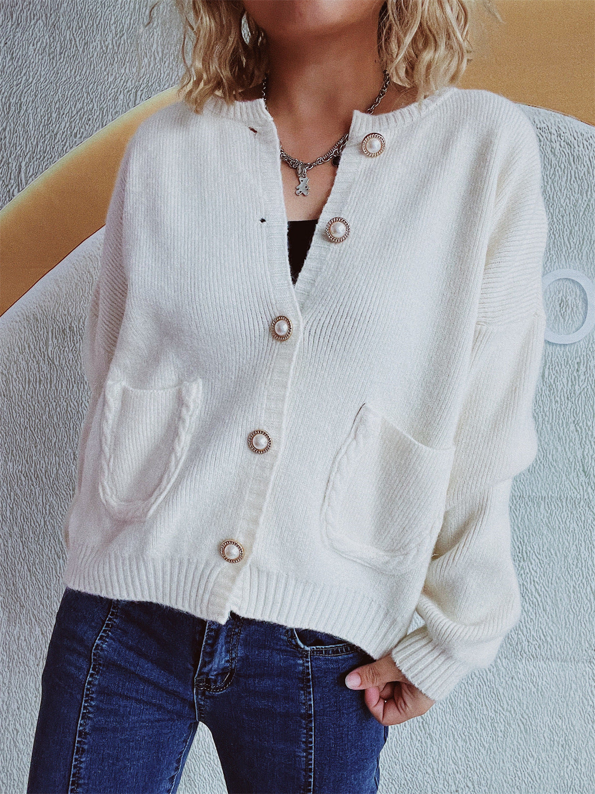 Button Up Long Sleeve Cardigan  Trendsi   