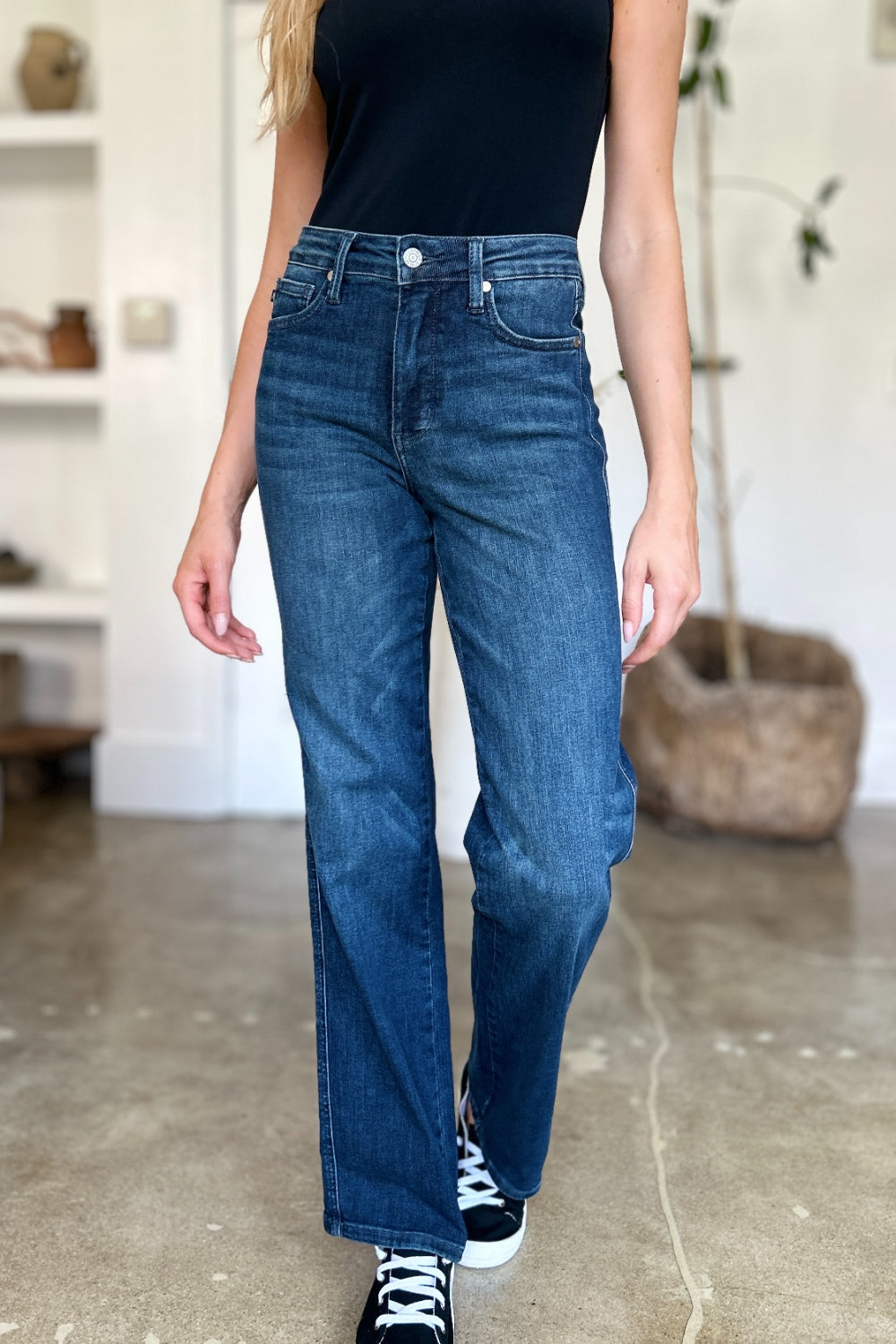 Judy Blue Full Size Tummy Control Straight Jeans  Trendsi   