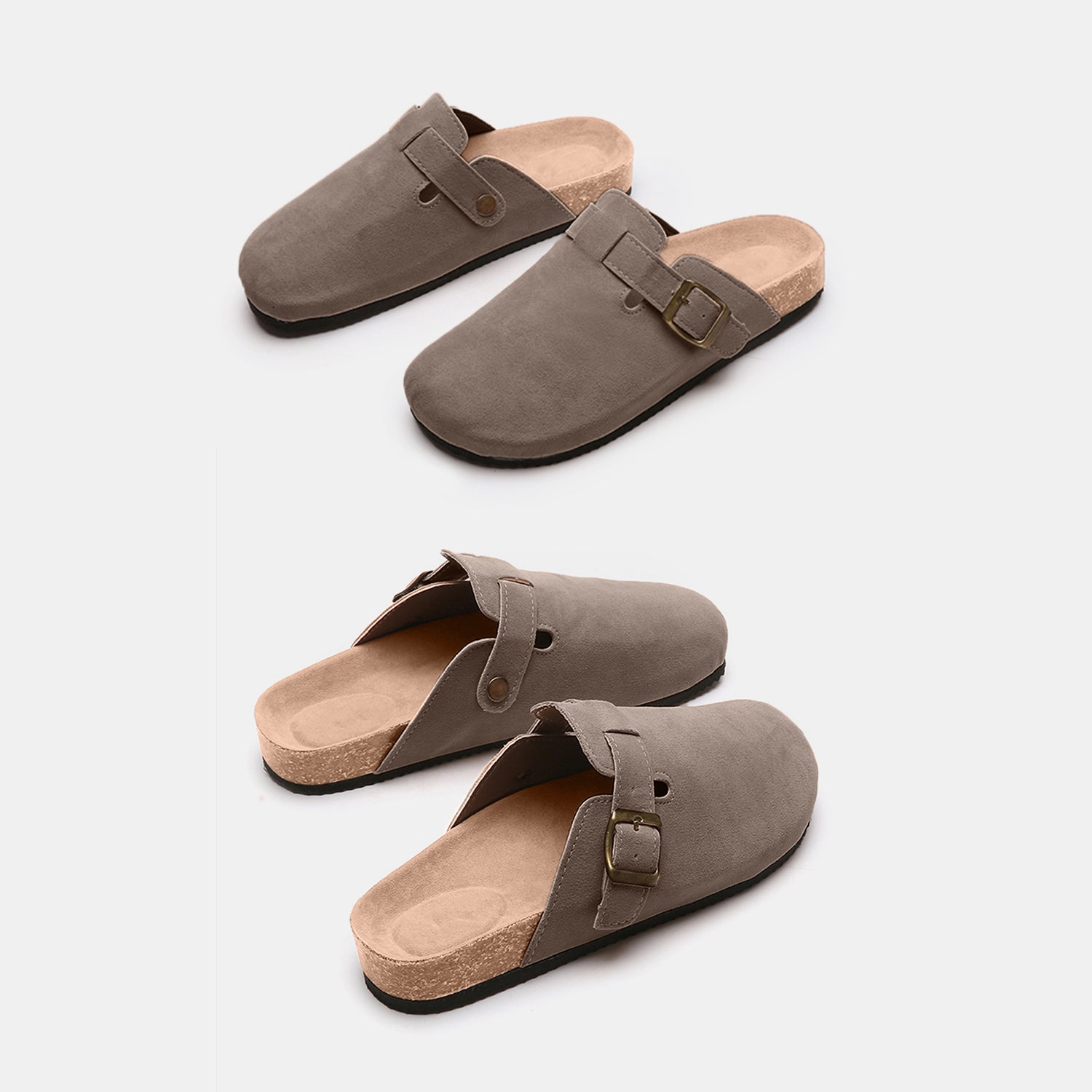 Suede Closed Toe Buckle Slide  Trendsi   