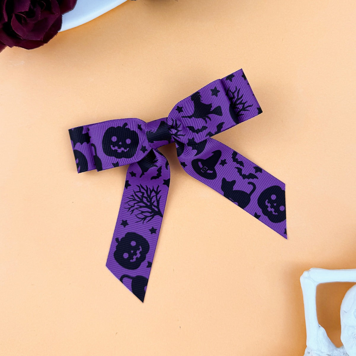 2-Piece Polyester Bow Hair Clip  Trendsi Violet One Size 