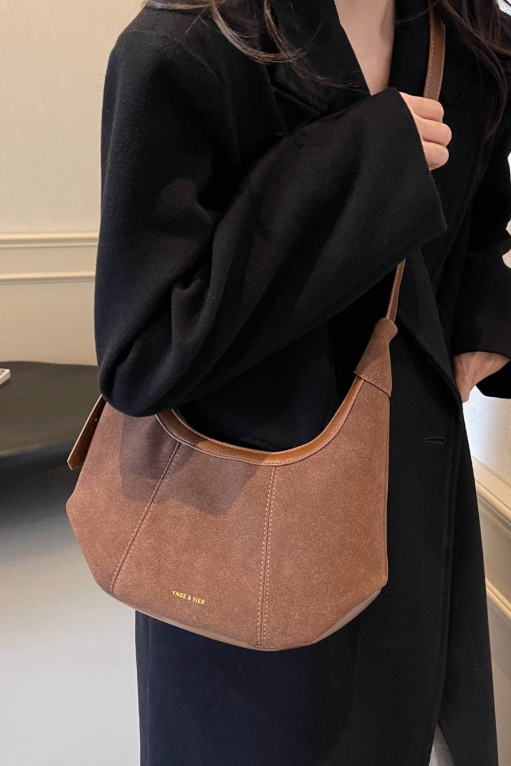 Suede Adjustable Strap Shoulder Bag  Trendsi   