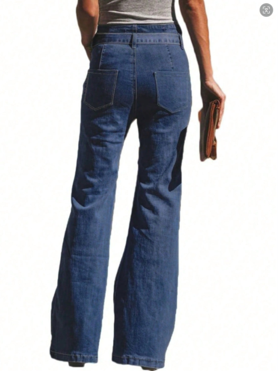 Tied Flare Jeans with Pockets  Trendsi   