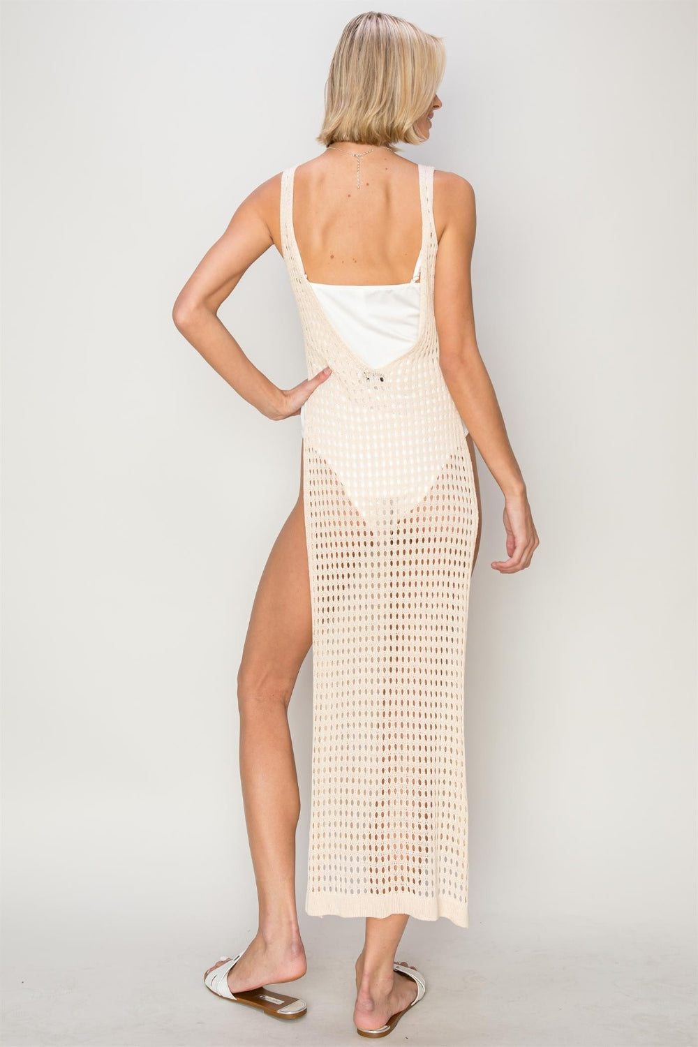 HYFVE Crochet Backless Cover Up Dress  Trendsi   