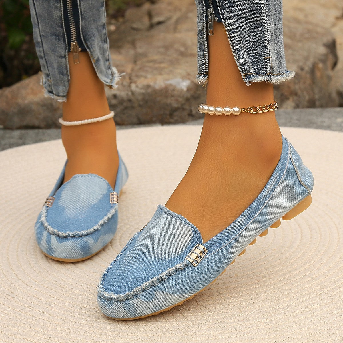 Round Toe Flat Loafers  Trendsi Light 36(US5) 