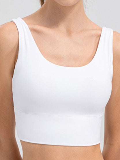 Scoop Neck Wide Strap Active Tank  Trendsi   