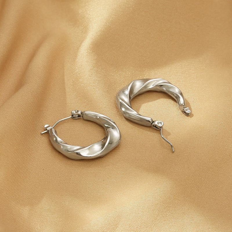 Stainless Steel Huggie Earrings Earrings Trendsi   