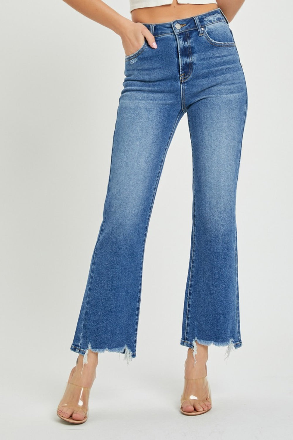 RISEN High Rise Straight Jeans  Trendsi Dark 0(24) 