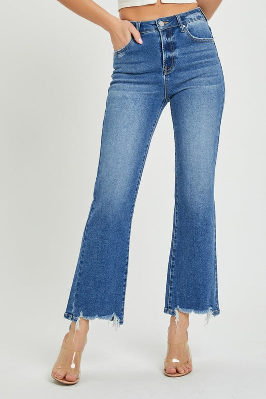 RISEN High Rise Straight Jeans  Trendsi Dark 0(24) 