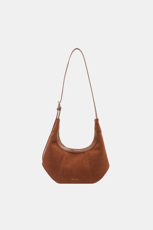 Suede Adjustable Strap Shoulder Bag  Trendsi Caramel One Size 