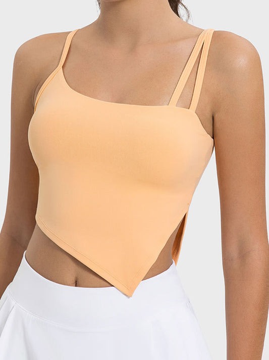 Millennia Slit Asymmetrical Neck Active Cami  Trendsi Sherbet 4 