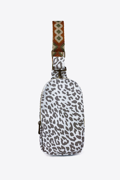 Printed PU Leather Sling Bag  Trendsi Gray Leopard One Size 