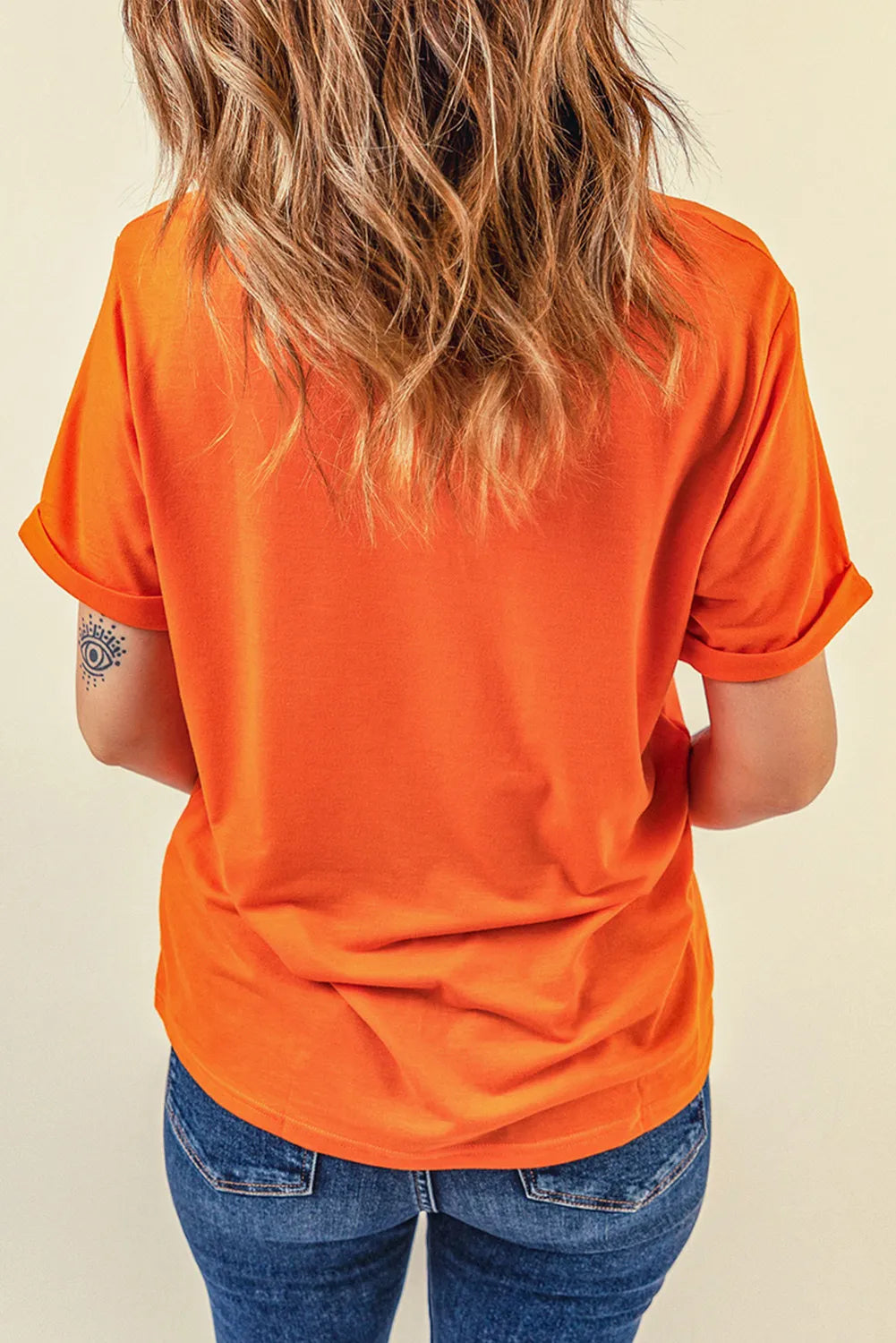 Pumpkin Graphic Round Neck Short Sleeve T-Shirt  Trendsi   