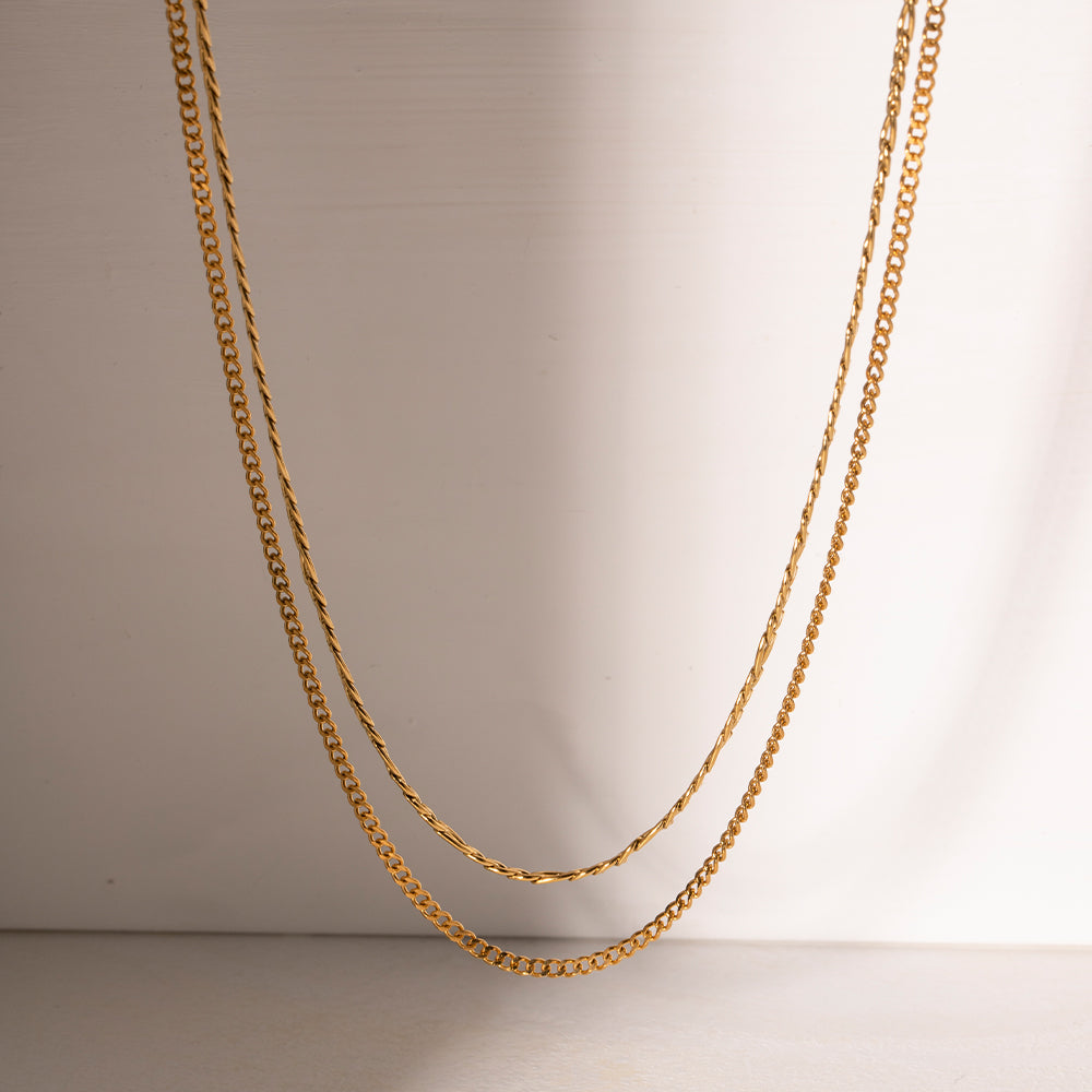 Stainless Steel Double-Layered Necklace  Trendsi   