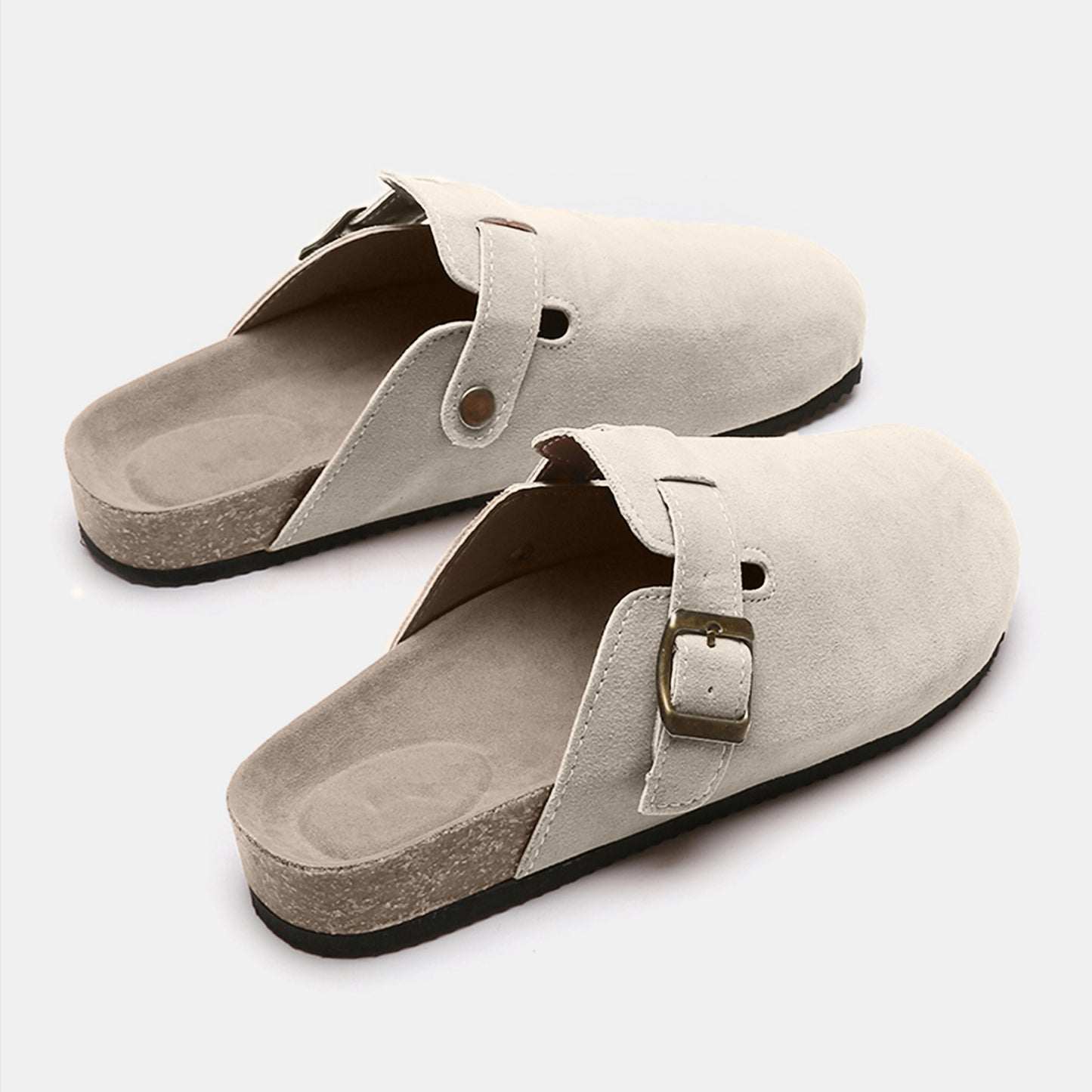 Suede Closed Toe Buckle Slide  Trendsi   