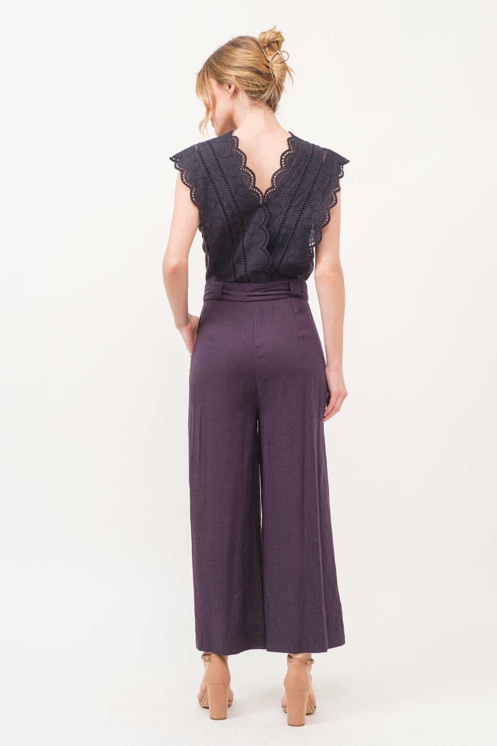 And The Why Laced Surplice Tie Waist Jumpsuit  Trendsi   