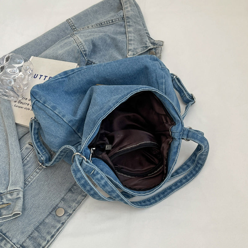 Adjustable Strap Denim Shoulder Bag  Trendsi   