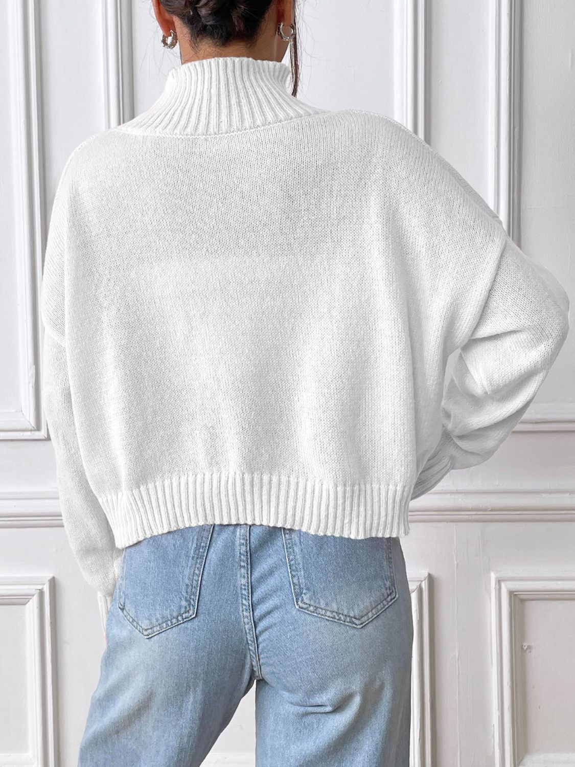 Turtleneck Long Sleeve Sweater  Trendsi   