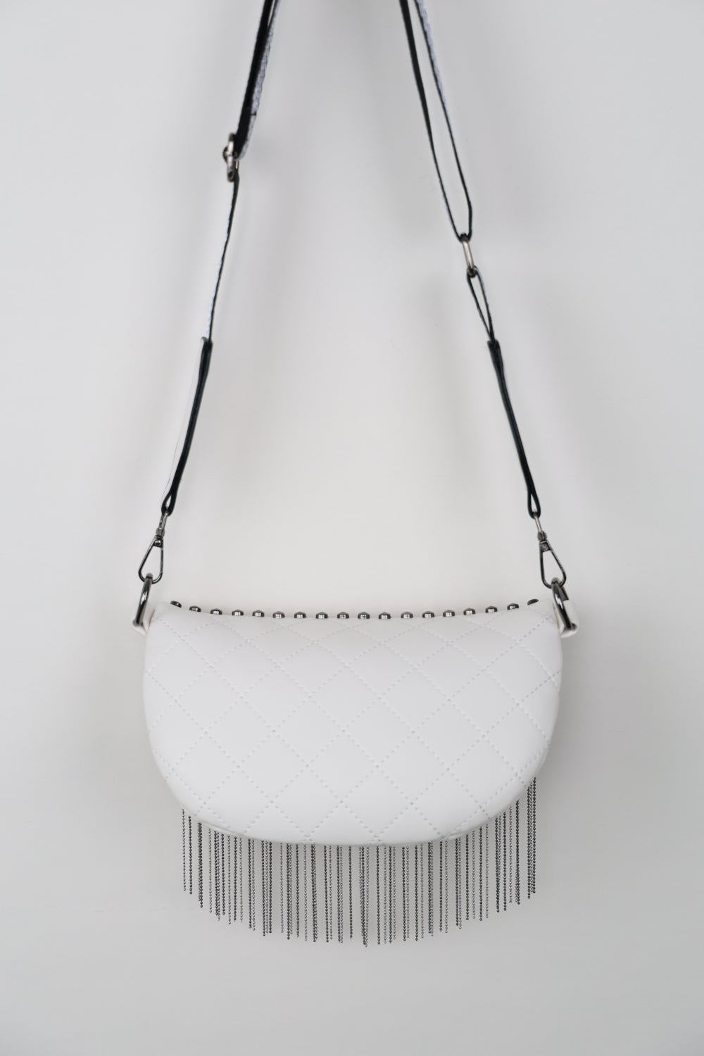 PU Leather Studded Sling Bag with Fringes  Trendsi   