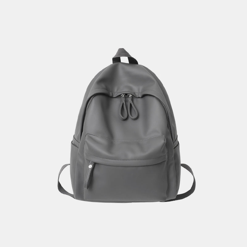 PU Leather Zip Backpack Bag  Trendsi Dark Gray One Size 