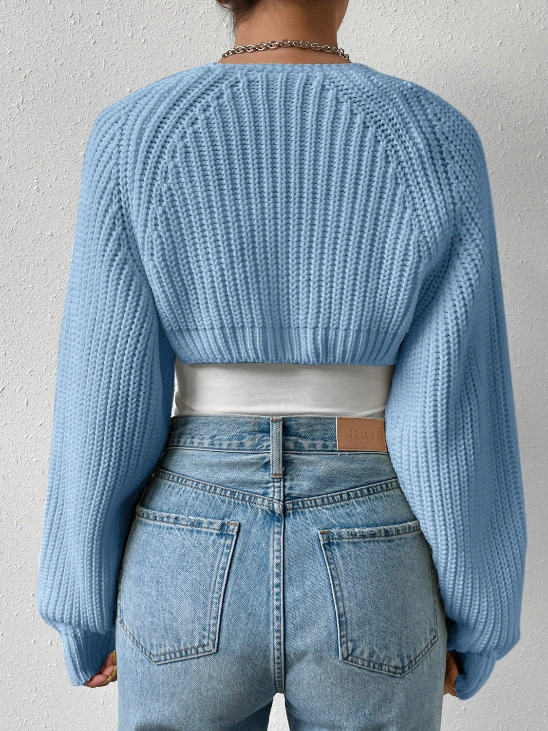 Honey Open Front Long Sleeve Cropped Cardigan  Trendsi   