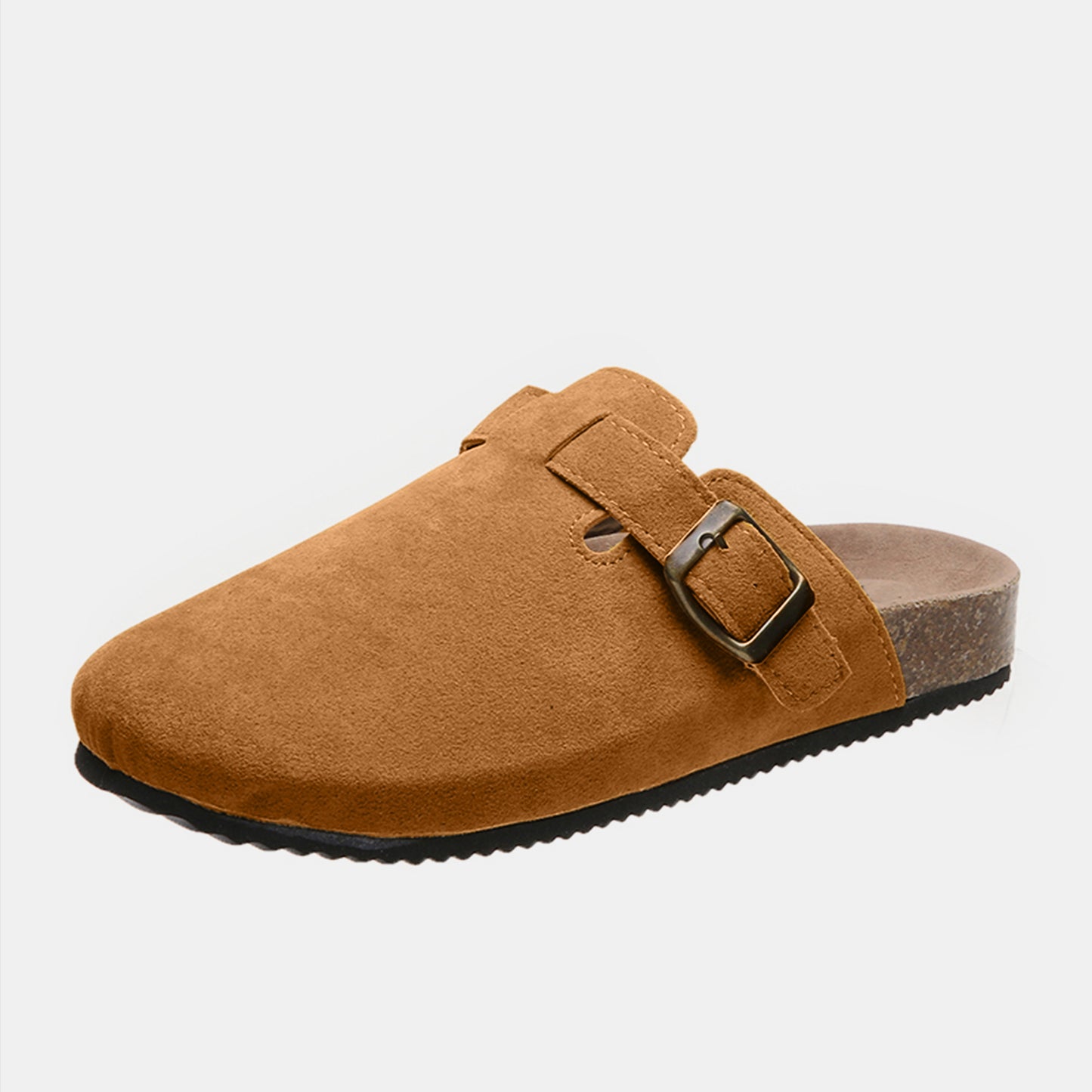 Suede Closed Toe Buckle Slide  Trendsi Caramel 6 