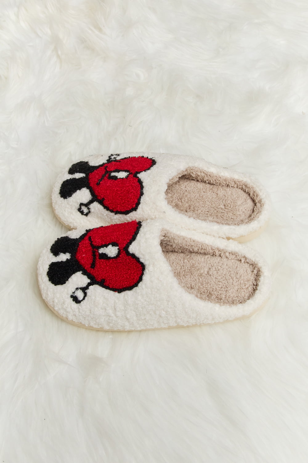 Melody Love Heart Print Plush Slippers  Trendsi   