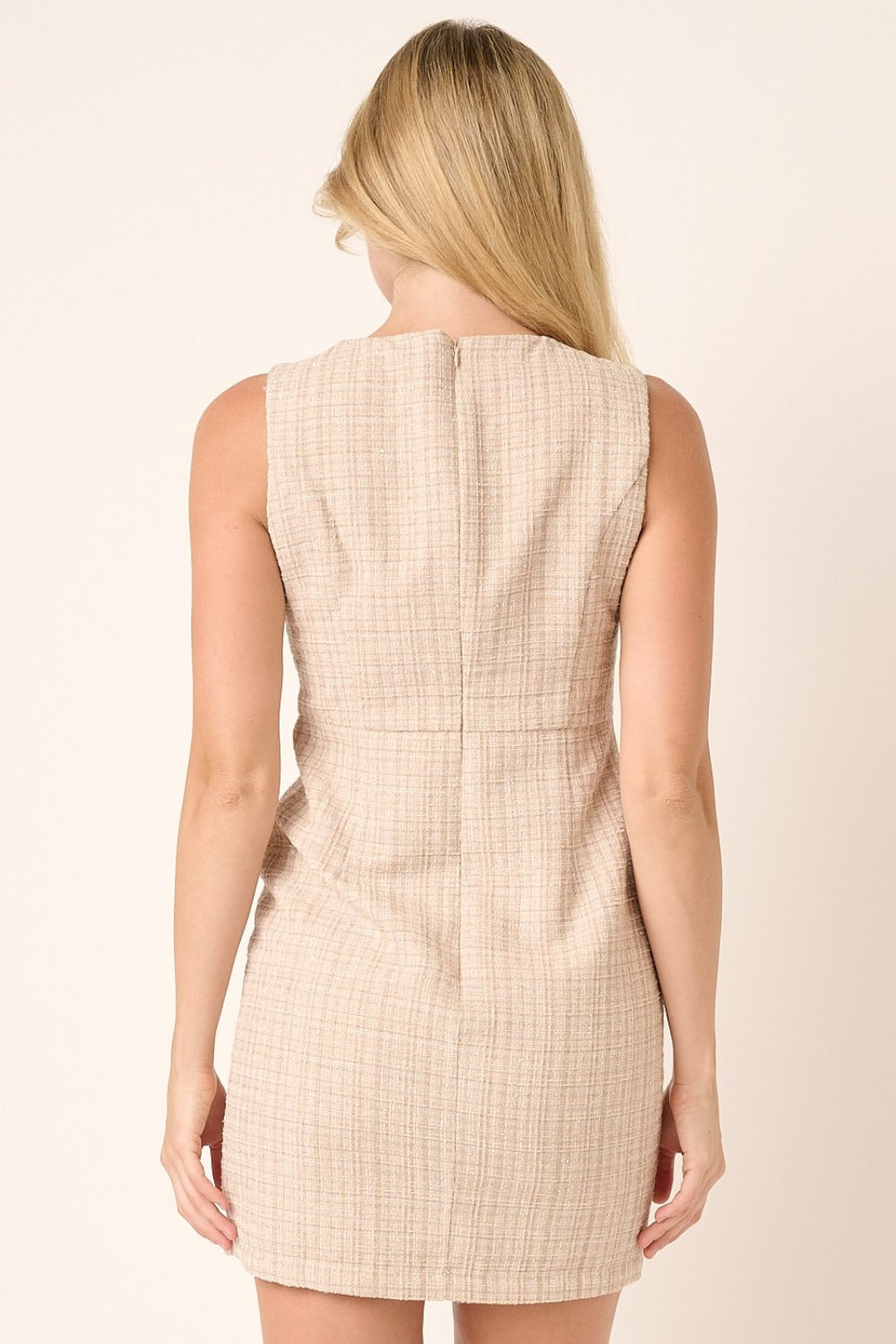 Mittoshop Tweed Sleeveless Mini Dress  Trendsi   