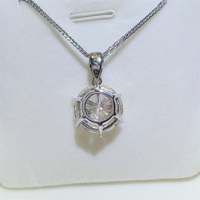 10 Carat Moissanite 925 Sterling Silver Pendant Necklace  Trendsi   