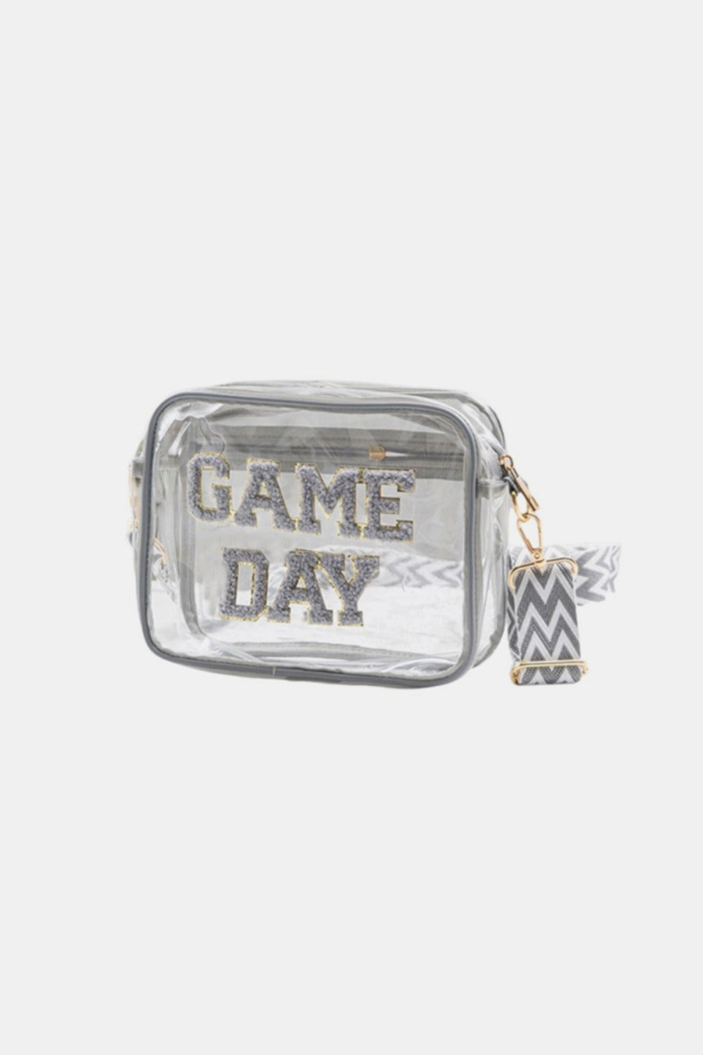 Zenana GAME DAY Stadium Approved Transparent Crossbody Bag  Trendsi Grey One Size 