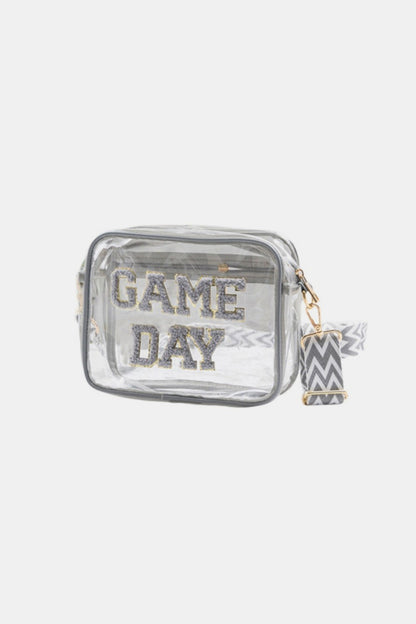 Zenana GAME DAY Stadium Approved Transparent Crossbody Bag  Trendsi Grey One Size 