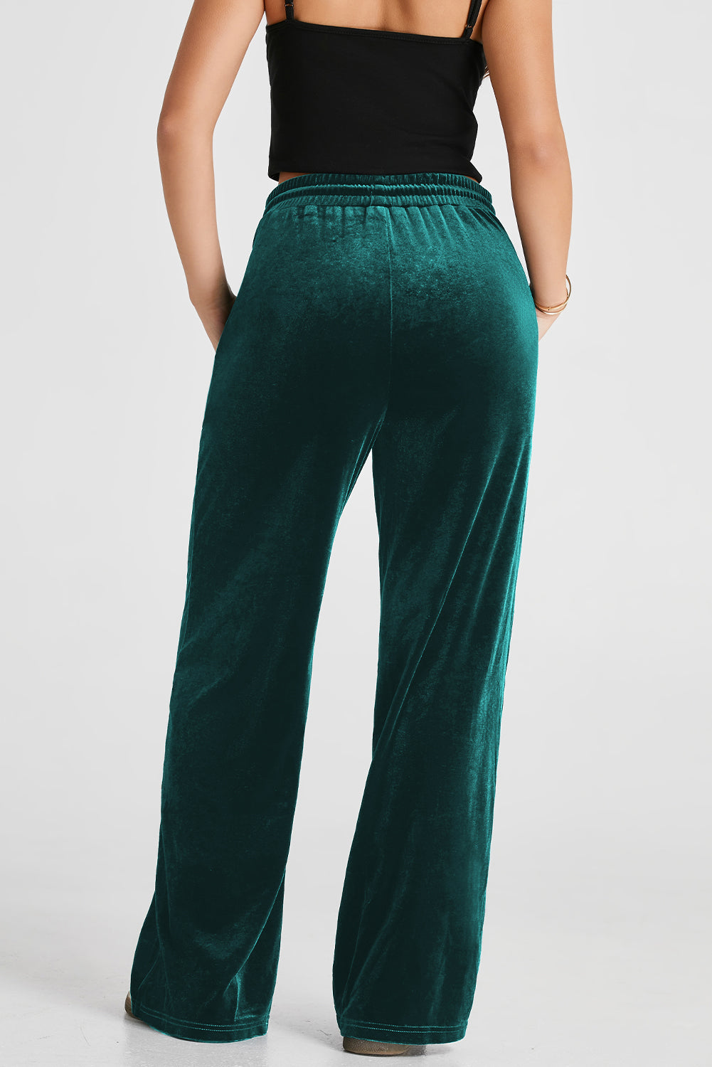 Drawstring Wide Leg Active Pants  Trendsi   