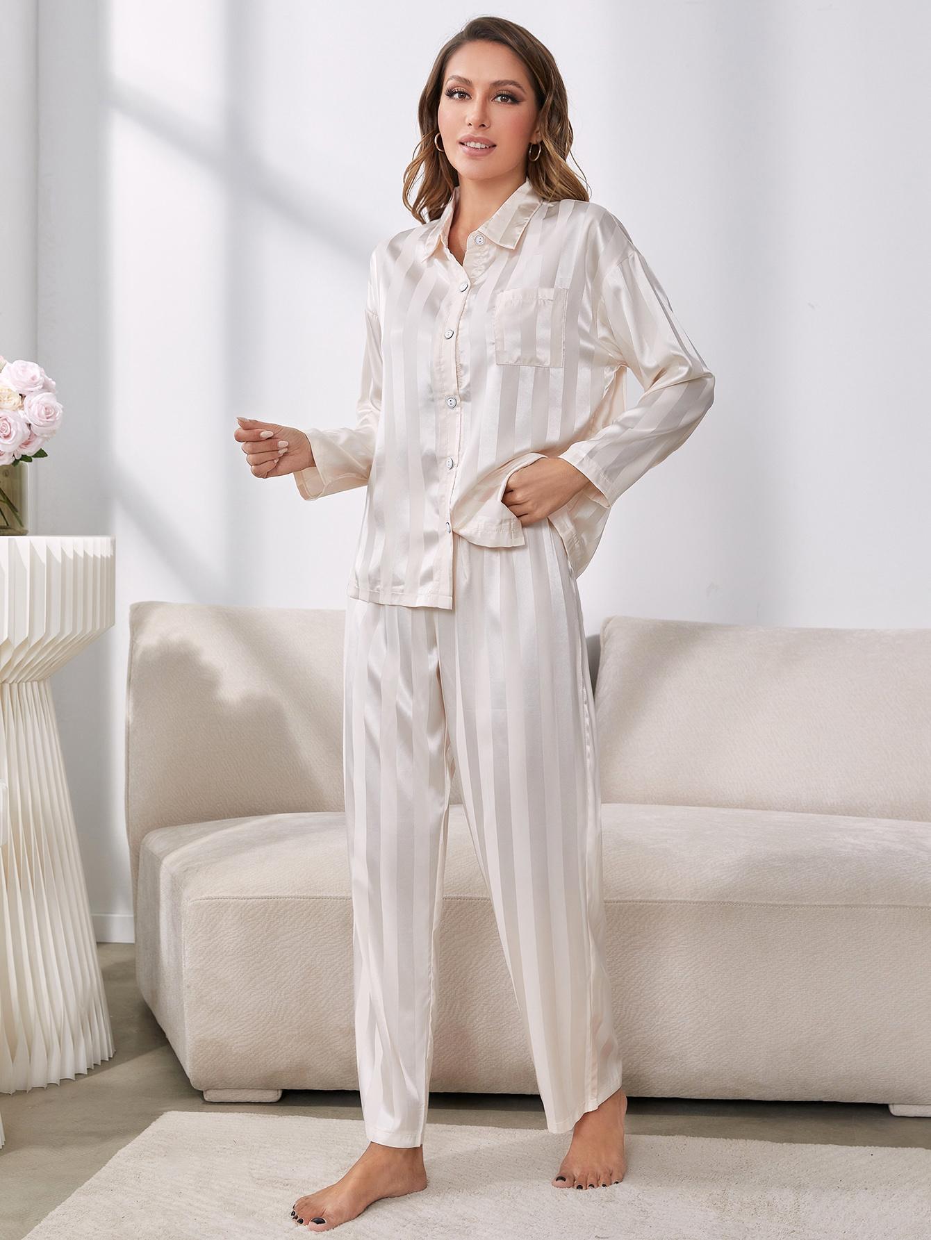 Button-Up Shirt and Pants Pajama Set