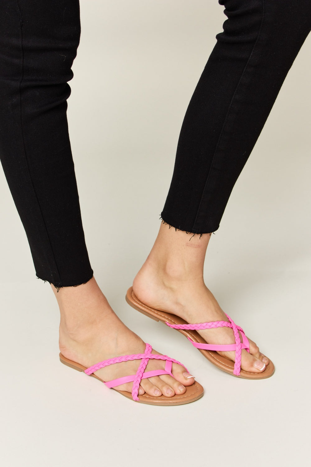 WILD DIVA Crisscross PU Leather Open Toe Sandals  Trendsi   