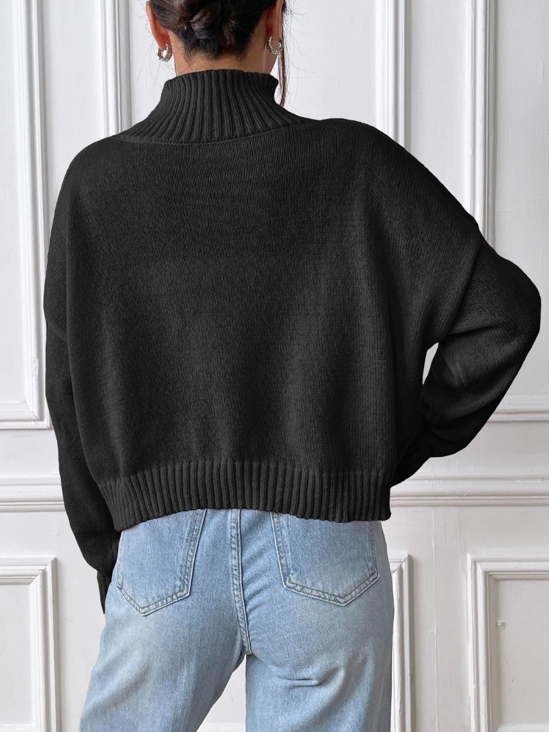 Turtleneck Long Sleeve Sweater  Trendsi   