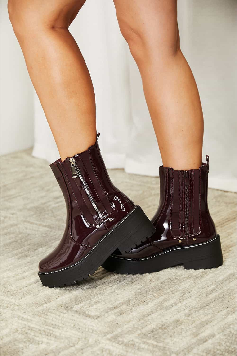 Forever Link Side Zip Platform Boots  Trendsi   