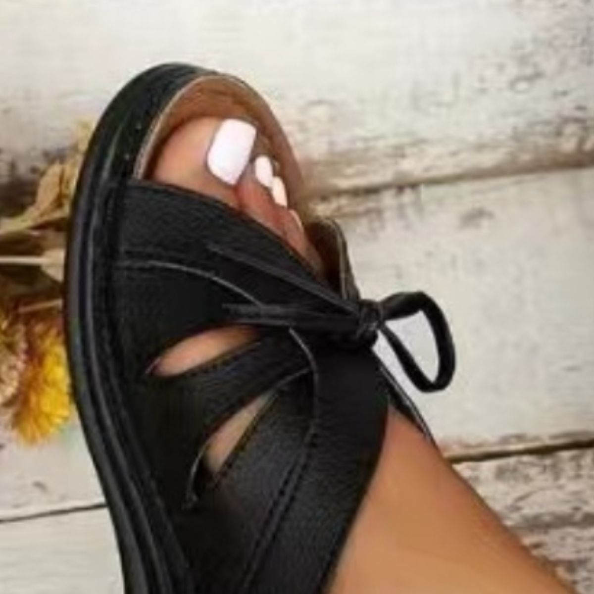 Tied Open Toe Low Heel Sandals  Trendsi   