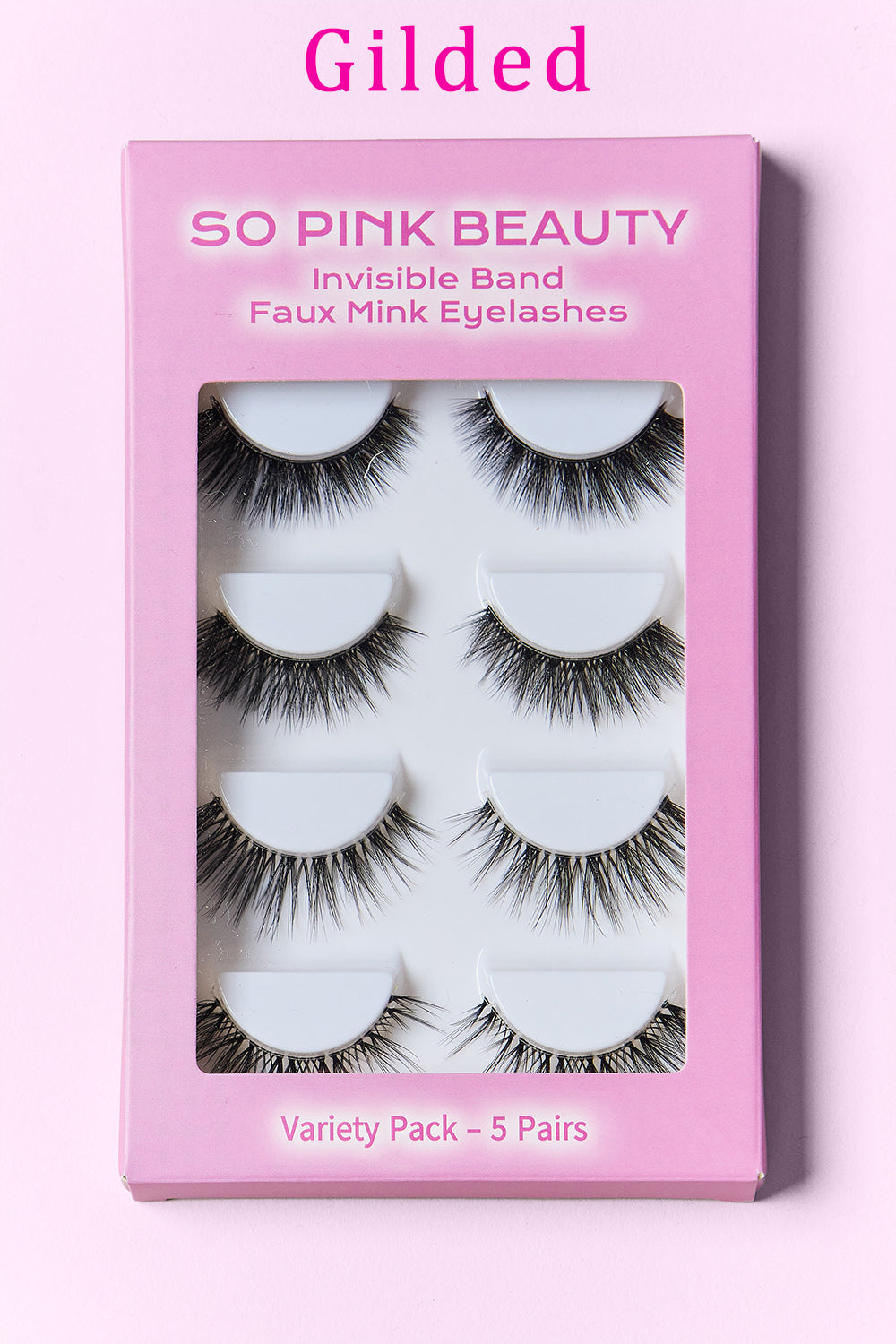 SO PINK BEAUTY Faux Mink Eyelashes Variety Pack 5 Pairs  Trendsi   