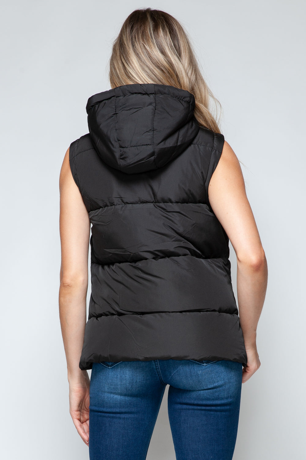 Snobbish Snap and Zip Closure Hooded Vest  Trendsi   