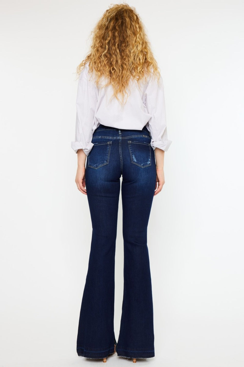 Kancan Mid Rise Slim Flare Jeans  Trendsi   