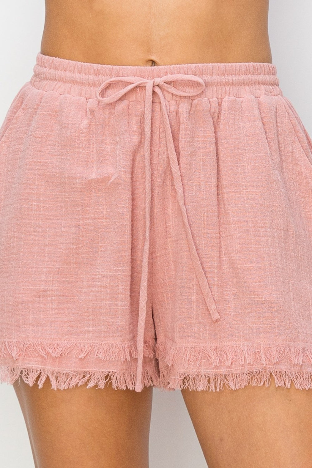 HYFVE Drawstring Frayed Shorts  Trendsi   