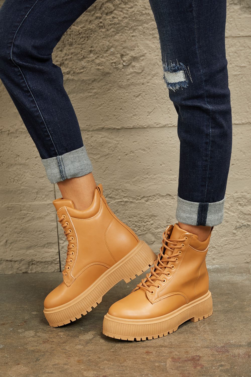 East Lion Corp Platform Combat Boots  Trendsi   