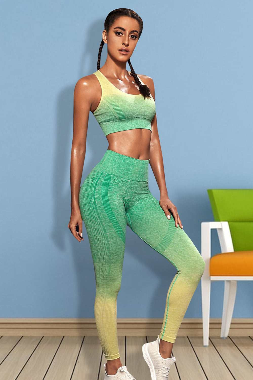 Gradient Sports Tank and Leggings Set  Trendsi   