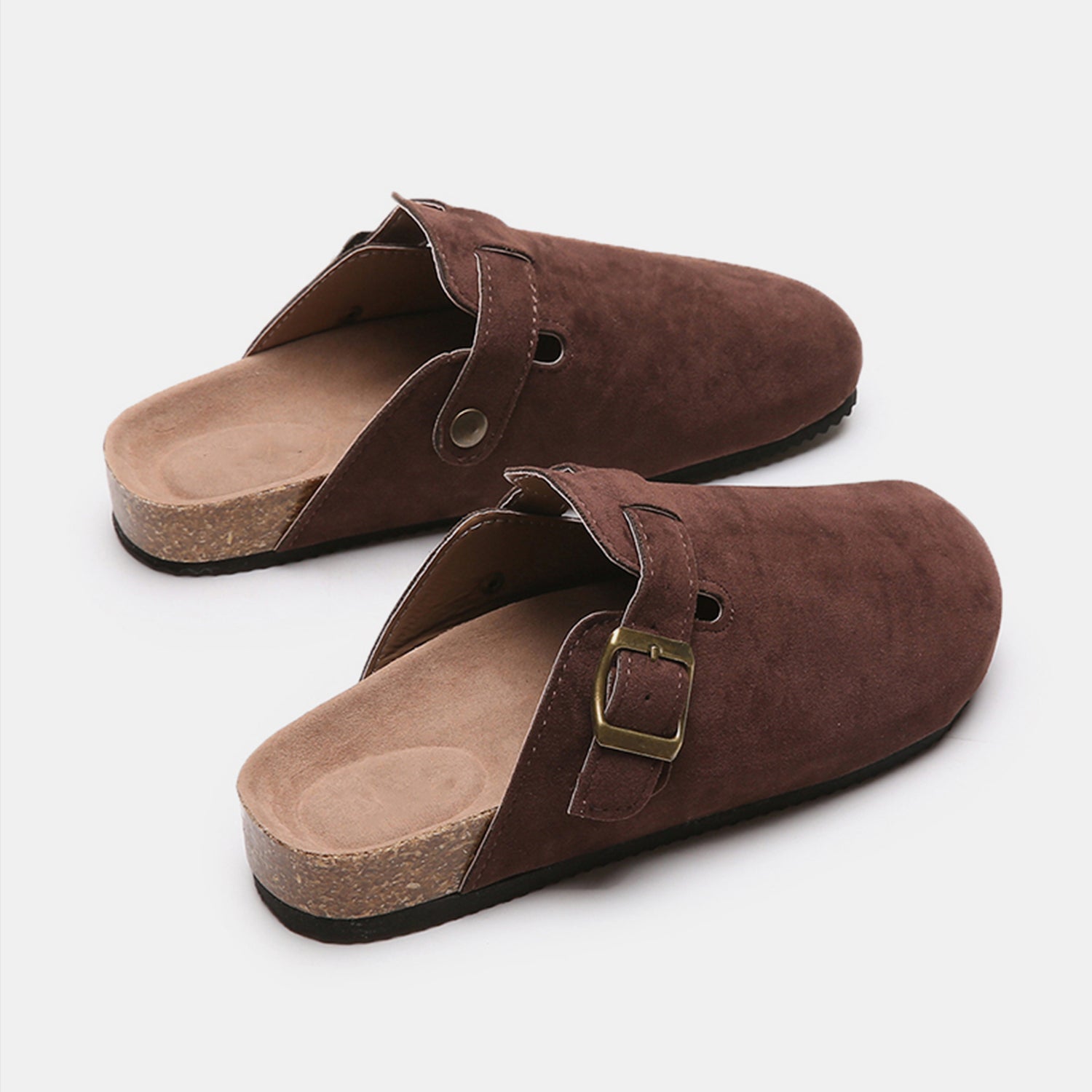 Suede Closed Toe Buckle Slide  Trendsi   