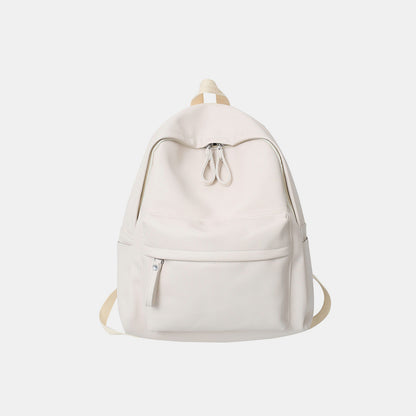 PU Leather Zip Backpack Bag  Trendsi Ivory One Size 