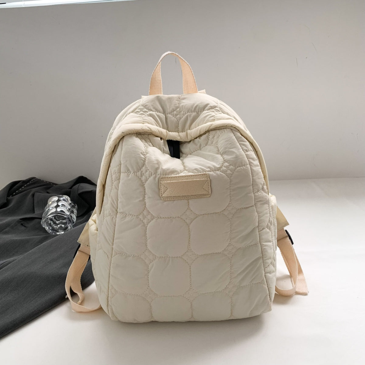 Quilted Polyester Backpack Bag