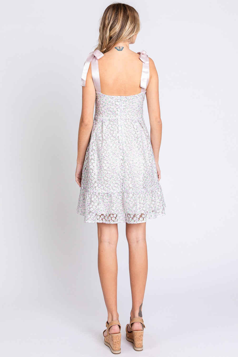 GeeGee Mesh Floral Embroidered Sleeveless Dress  Trendsi   