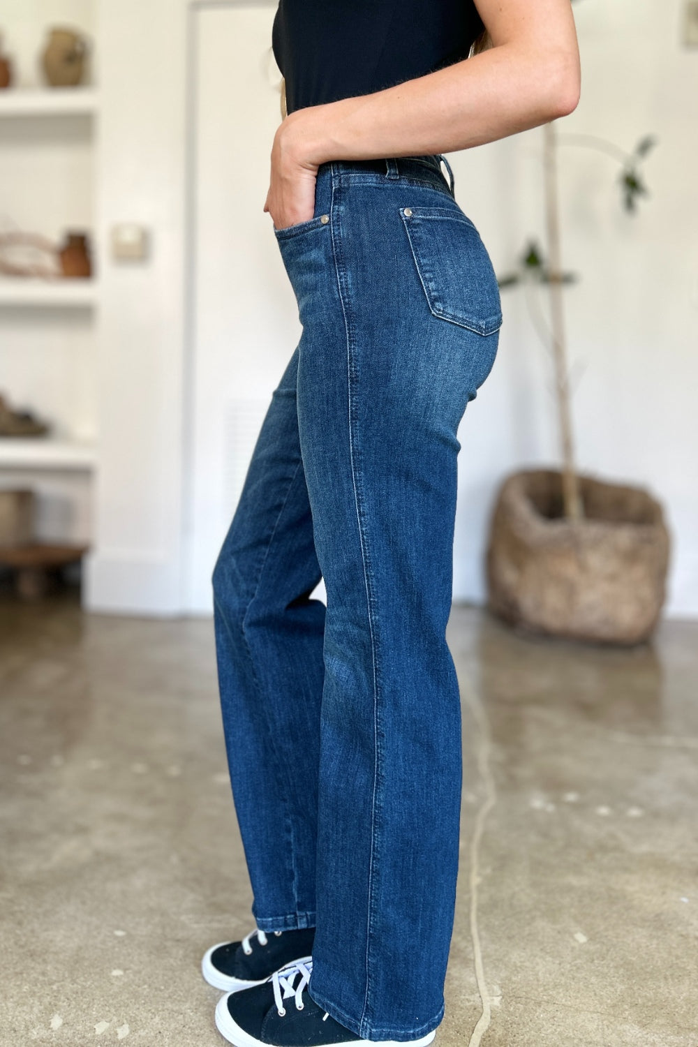 Judy Blue Full Size Tummy Control Straight Jeans  Trendsi   